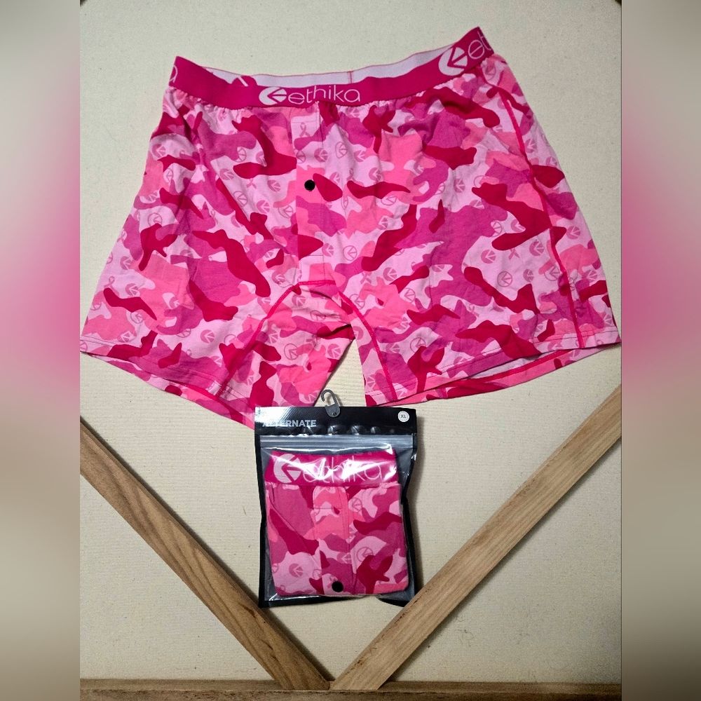 Ethika Mens Vibrant Pink Camo Boxer Briefs "The ALTERNATIVE" cut